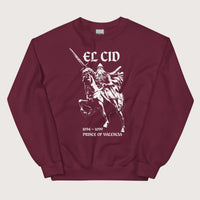 Maroon El Cid Prince of Valencia Sweatshirt - history buff gift by HistoHead