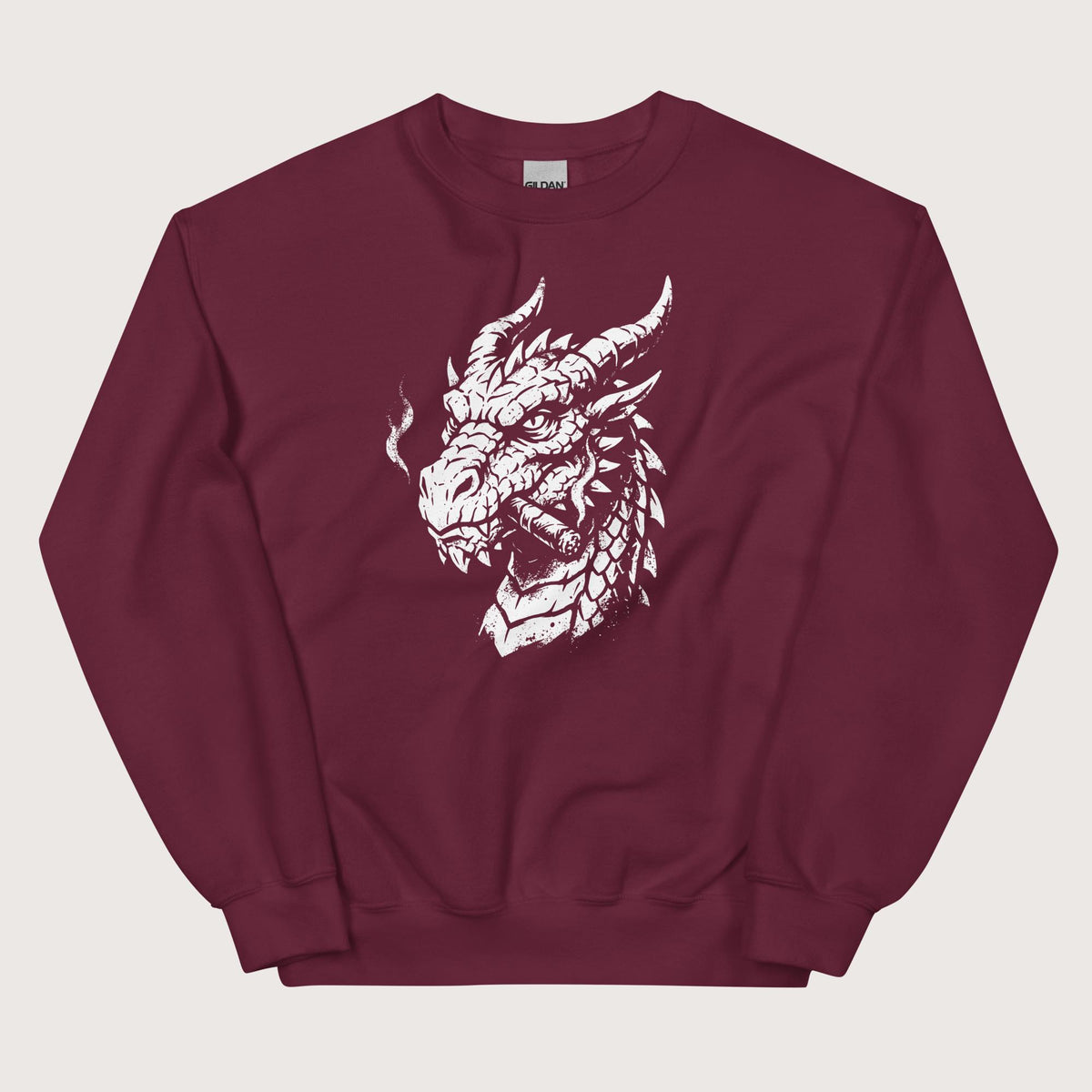 Maroon Smoking Dragon Sweatshirt - history buff gift by HistoHead