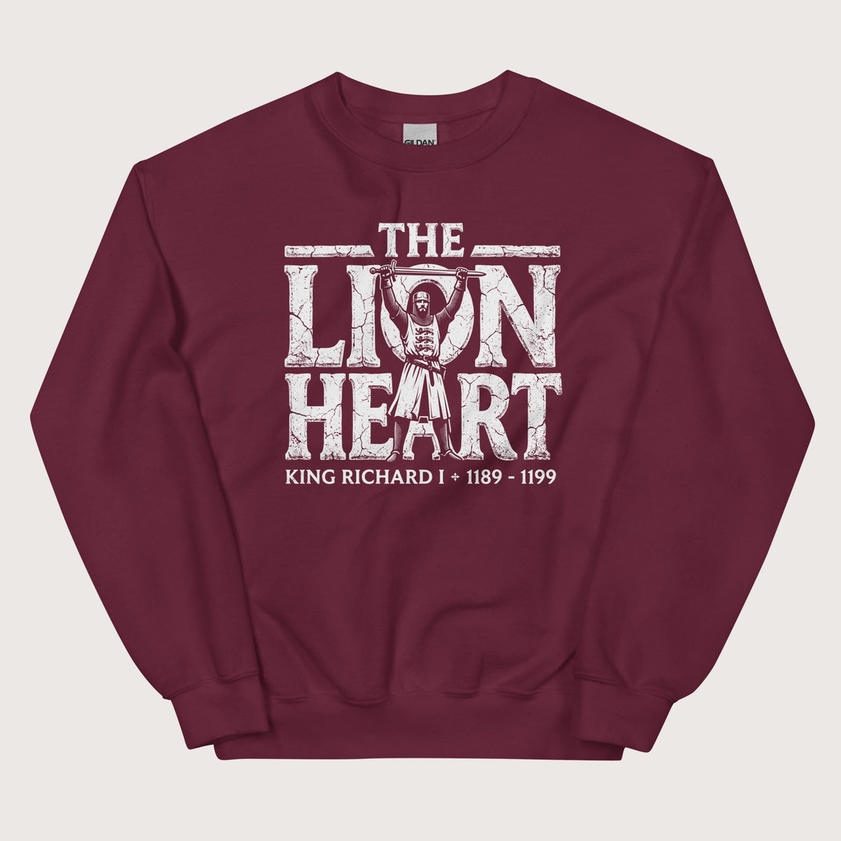 Maroon Richard the Lionheart Sweatshirt - history buff gift by HistoHead