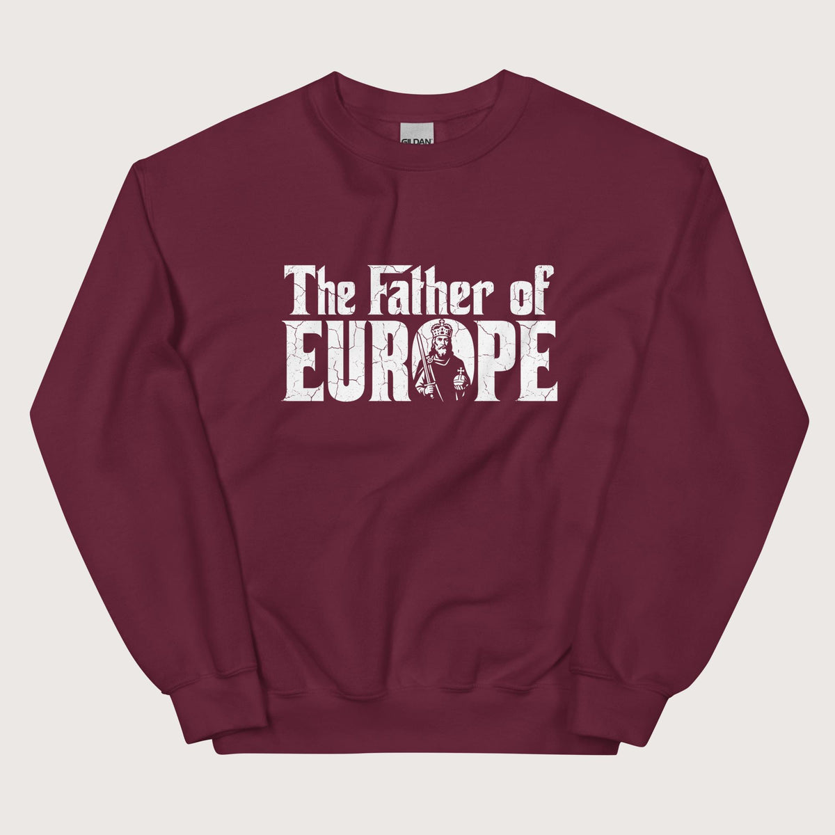 Maroon Charlemagne The Father of Europe Sweatshirt - history buff gift by HistoHead
