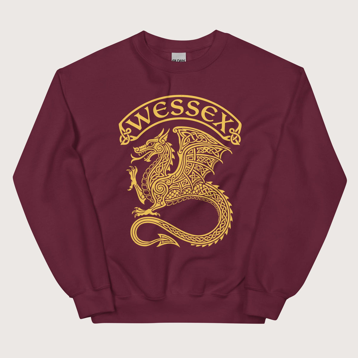 Maroon Wessex Dragon Sweatshirt - history buff gift by HistoHead