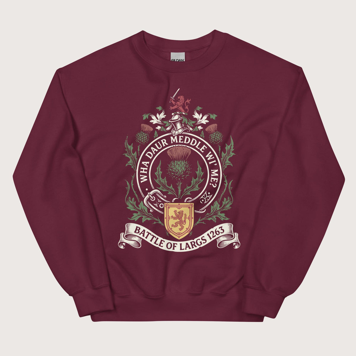 Maroon Scotland Battle of Largs 1263 Sweatshirt - history buff gift by HistoHead