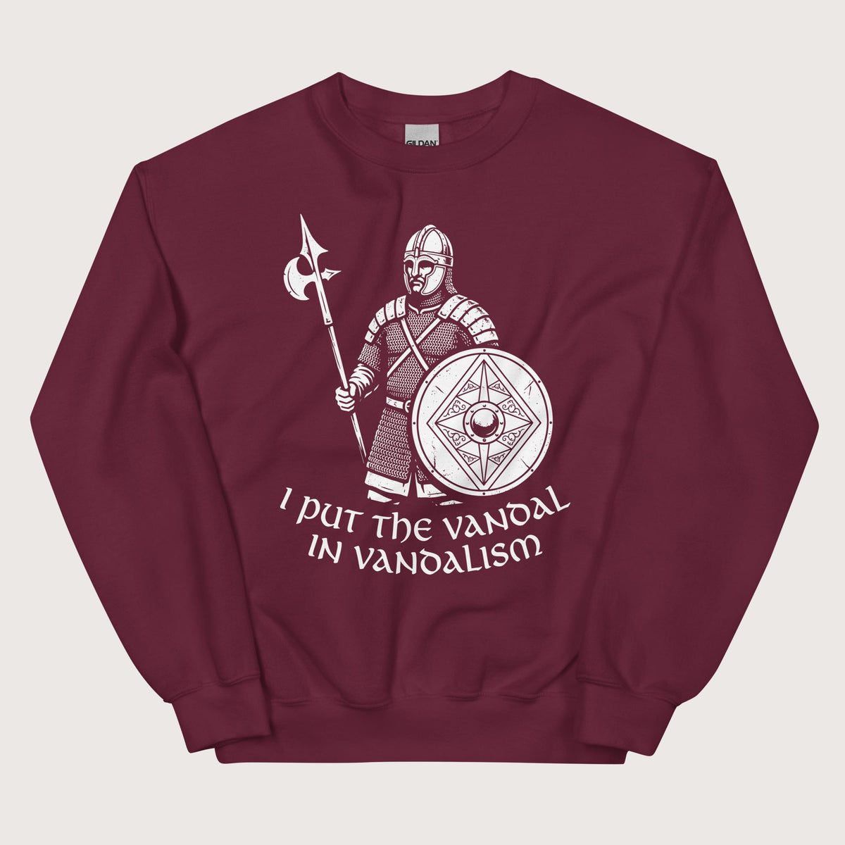 Maroon Vandal in Vandalism Sweatshirt - history buff gift by HistoHead