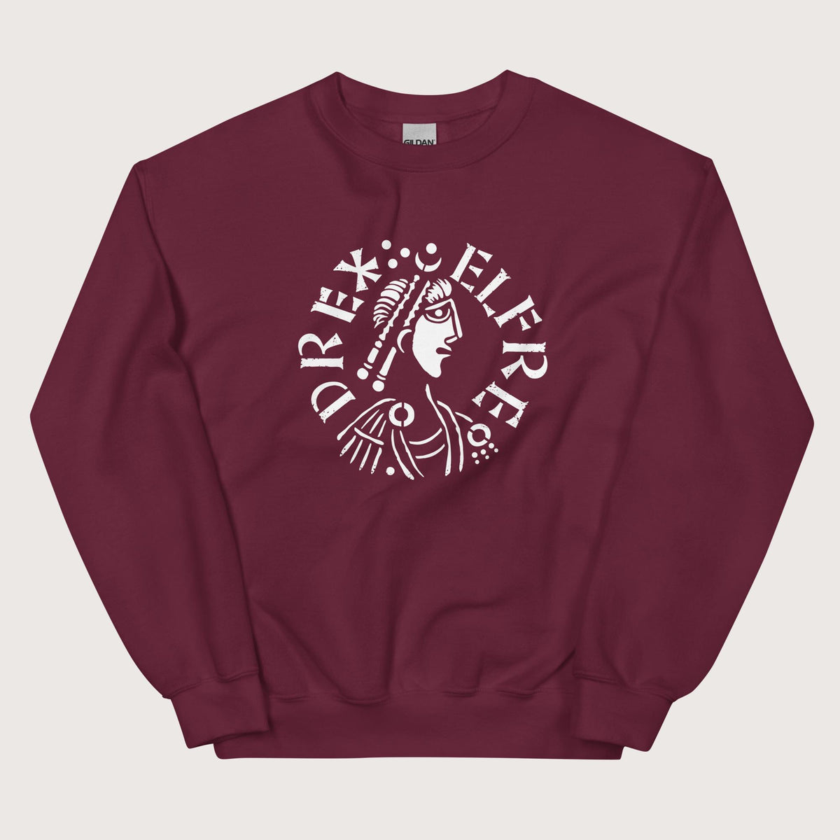Maroon Alfred the Great Penny Sweatshirt - history buff gift by HistoHead