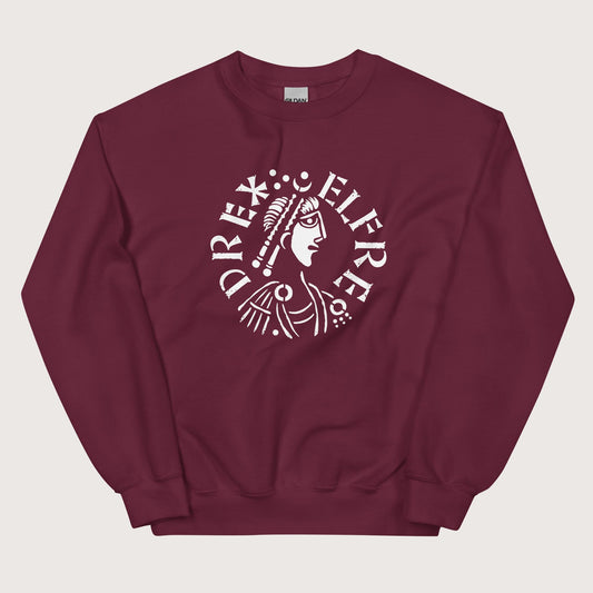 Maroon Alfred the Great Penny Sweatshirt - history buff gift by HistoHead