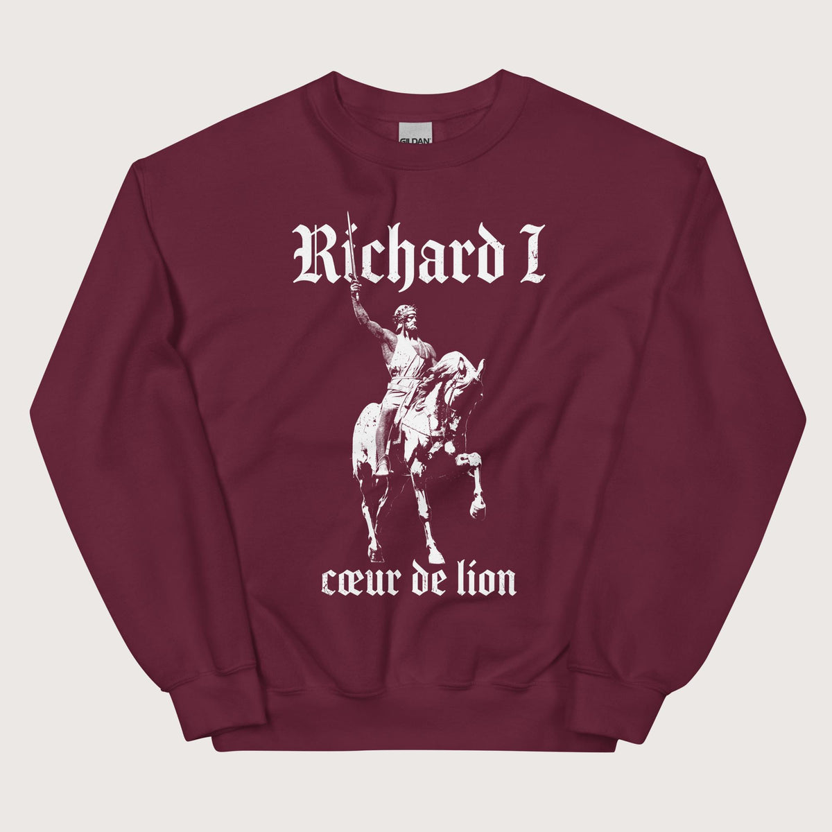 Maroon Richard I Coeur de Lion Sweatshirt - history buff gift by HistoHead