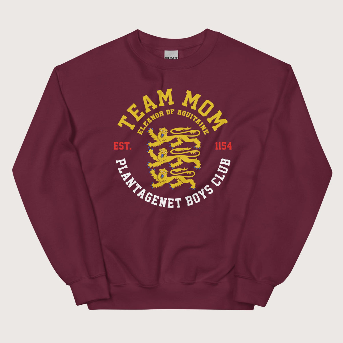 Maroon Team Mom Eleanor of Aquitaine Sweatshirt - history buff gift by HistoHead