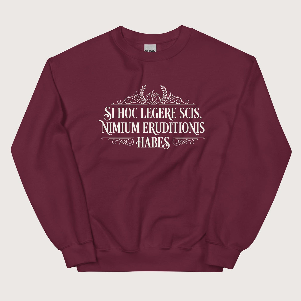 Maroon If You Can Read This You Have Too Much Education in Latin Sweatshirt - history buff gift by HistoHead