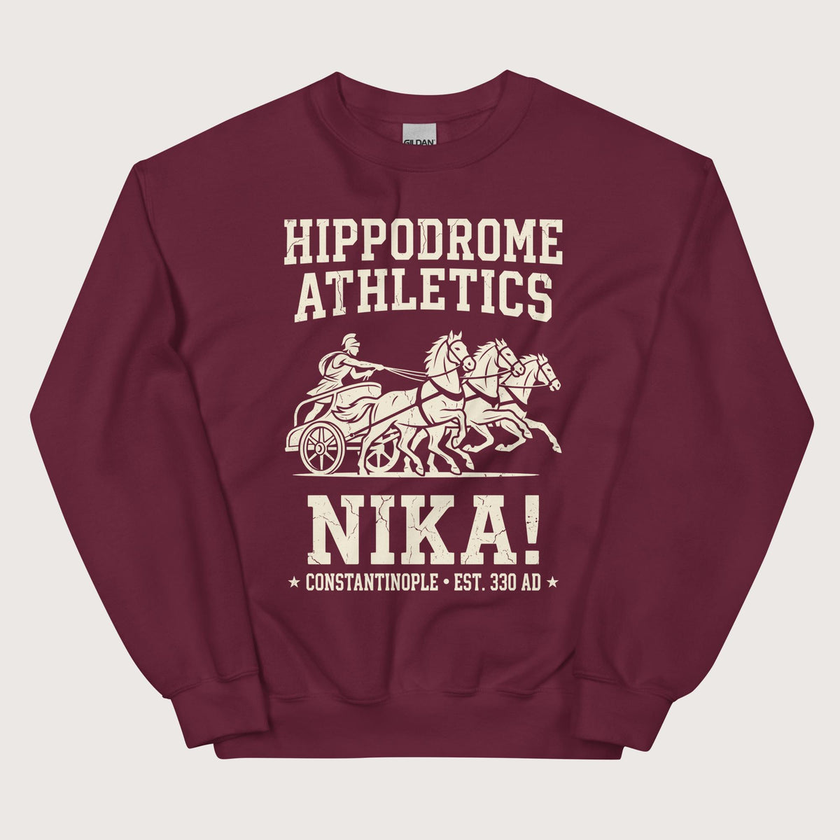 Maroon Hippodrome Athletics Sweatshirt - history buff gift by HistoHead
