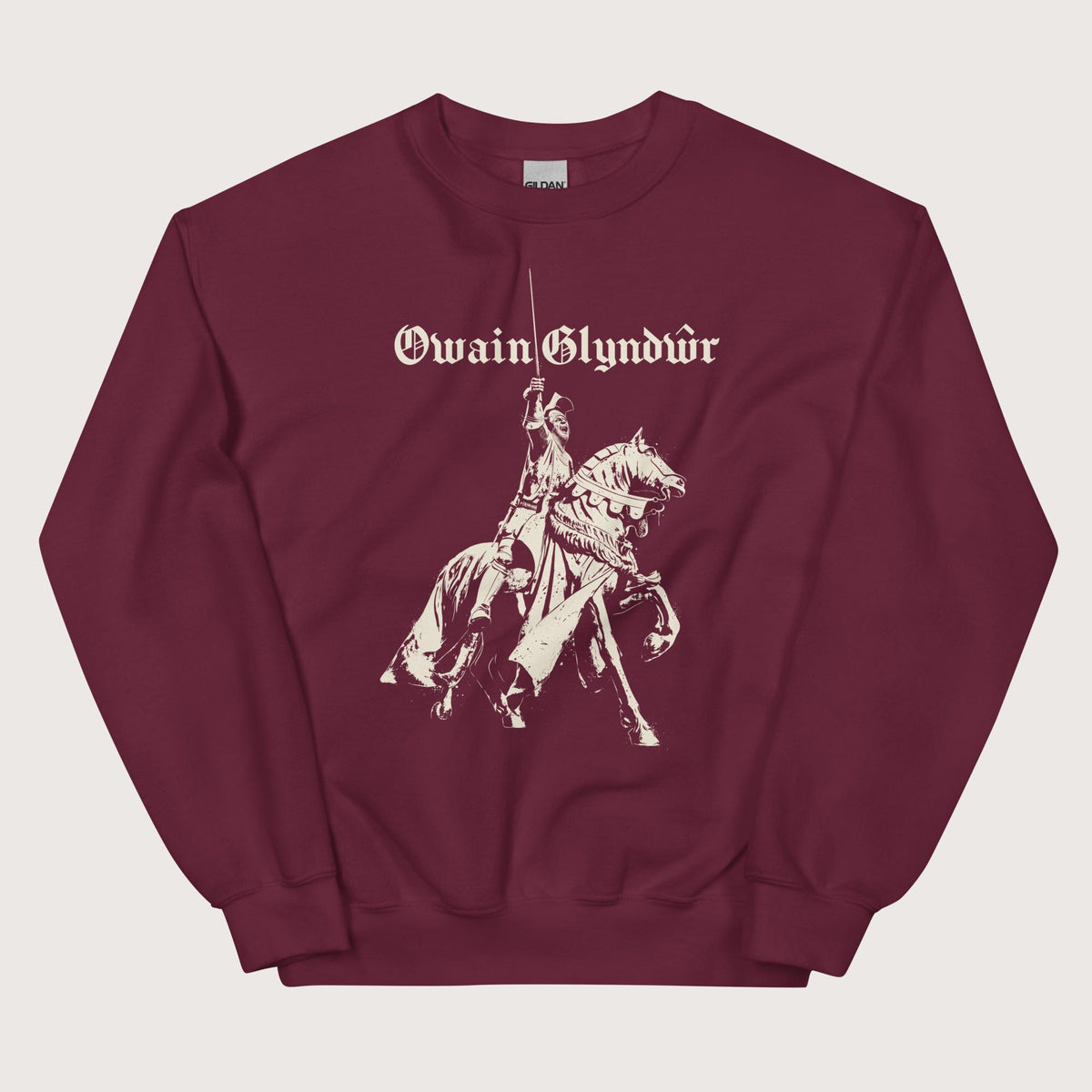Maroon Owain Glyndŵr Statue Sweatshirt - history buff gift by HistoHead