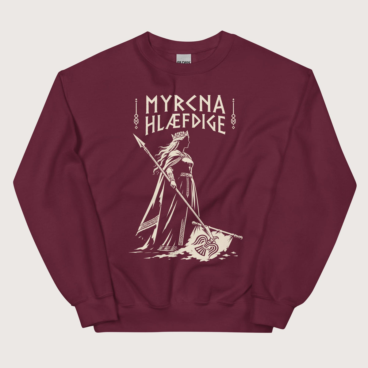 Maroon Æthelflæd Myrcna Hlæfdige Sweatshirt - history buff gift by HistoHead