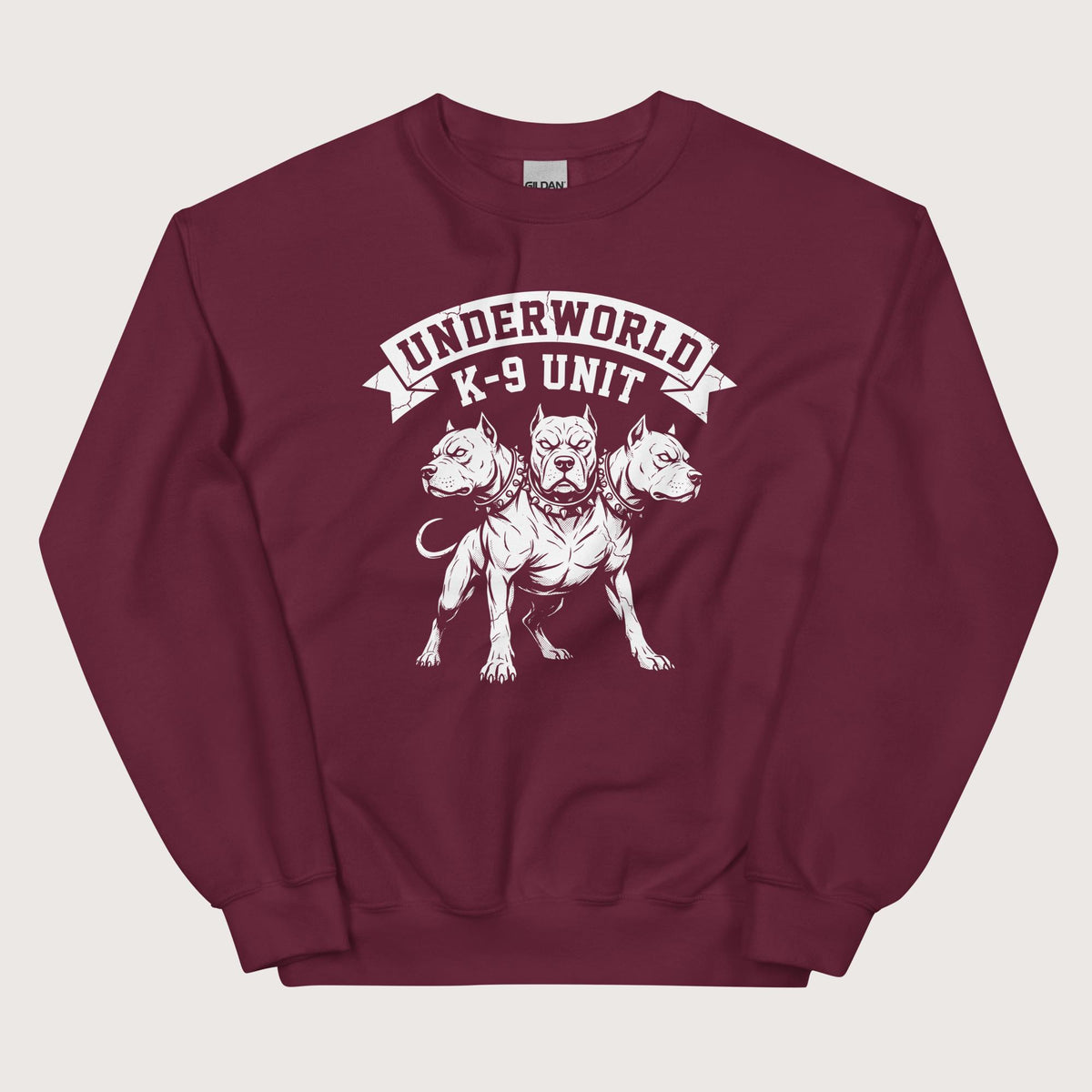 Maroon Cerberus Underworld K-9 Unit Sweatshirt - history buff gift by HistoHead