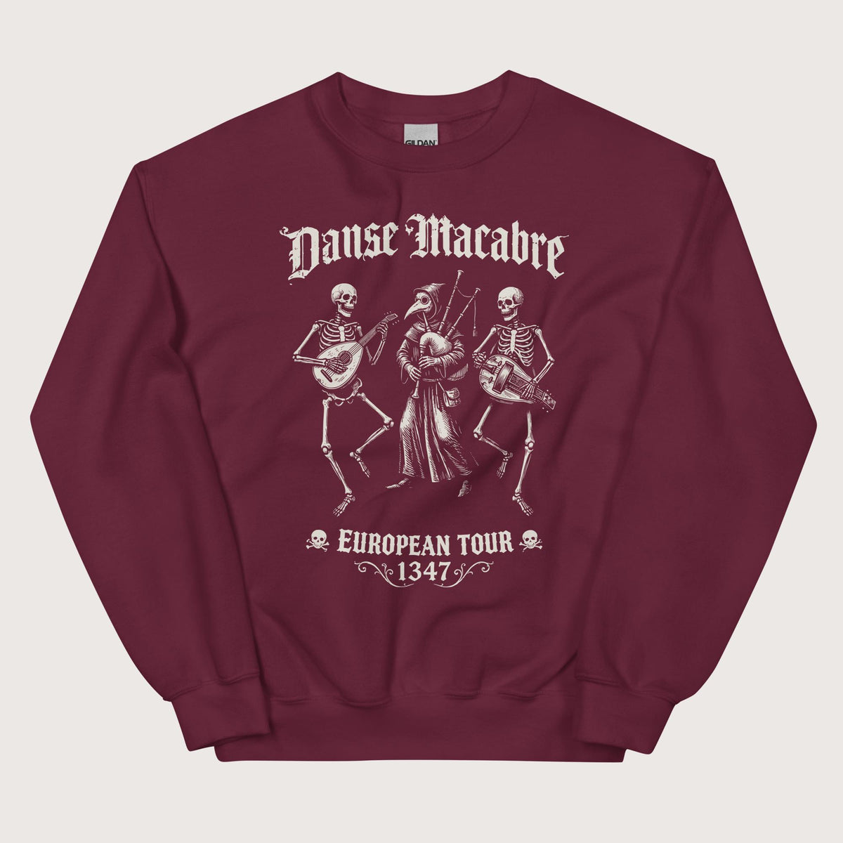 Maroon Danse Macabre European Tour Sweatshirt - history buff gift by HistoHead