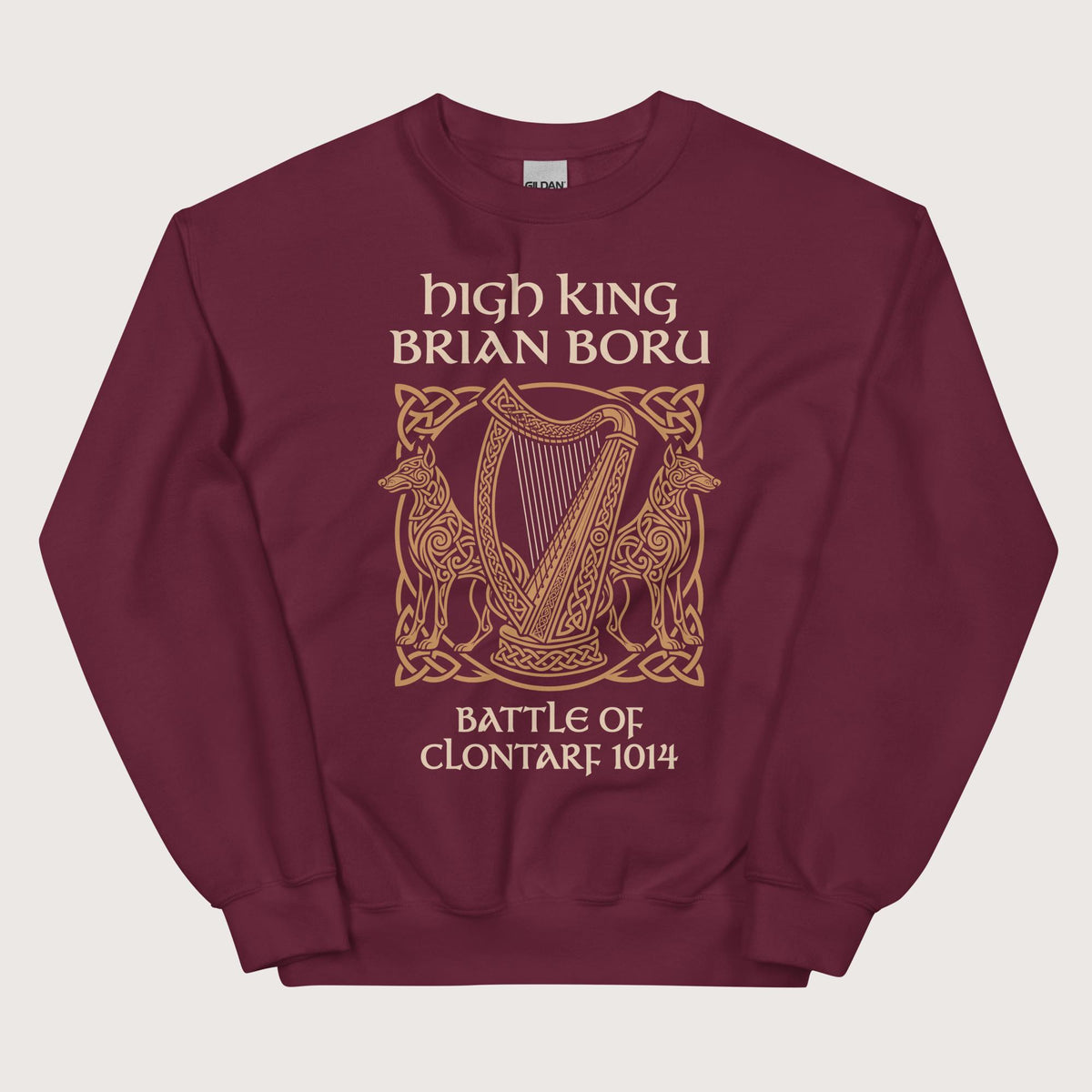 Maroon Brian Boru Sweatshirt - history buff gift by HistoHead