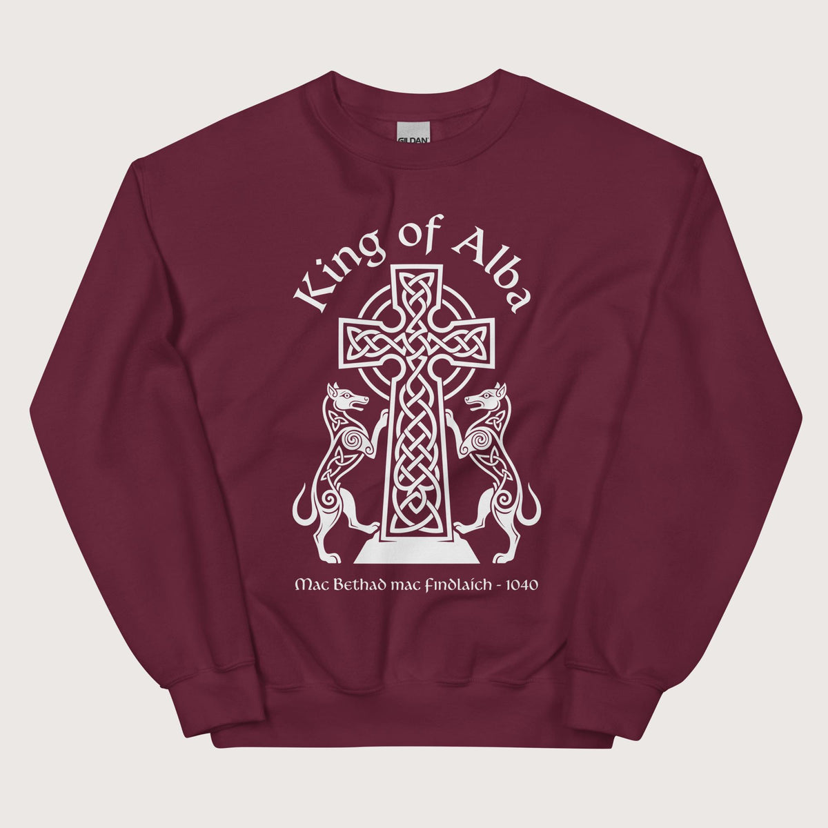 Maroon King of Alba Sweatshirt - history buff gift by HistoHead
