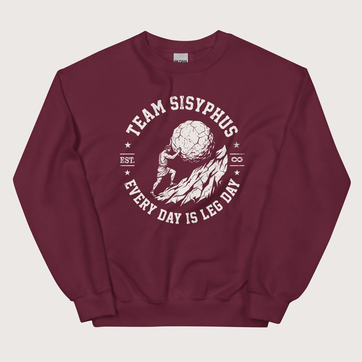 Maroon Team Sisyphus Sweatshirt - history buff gift by HistoHead