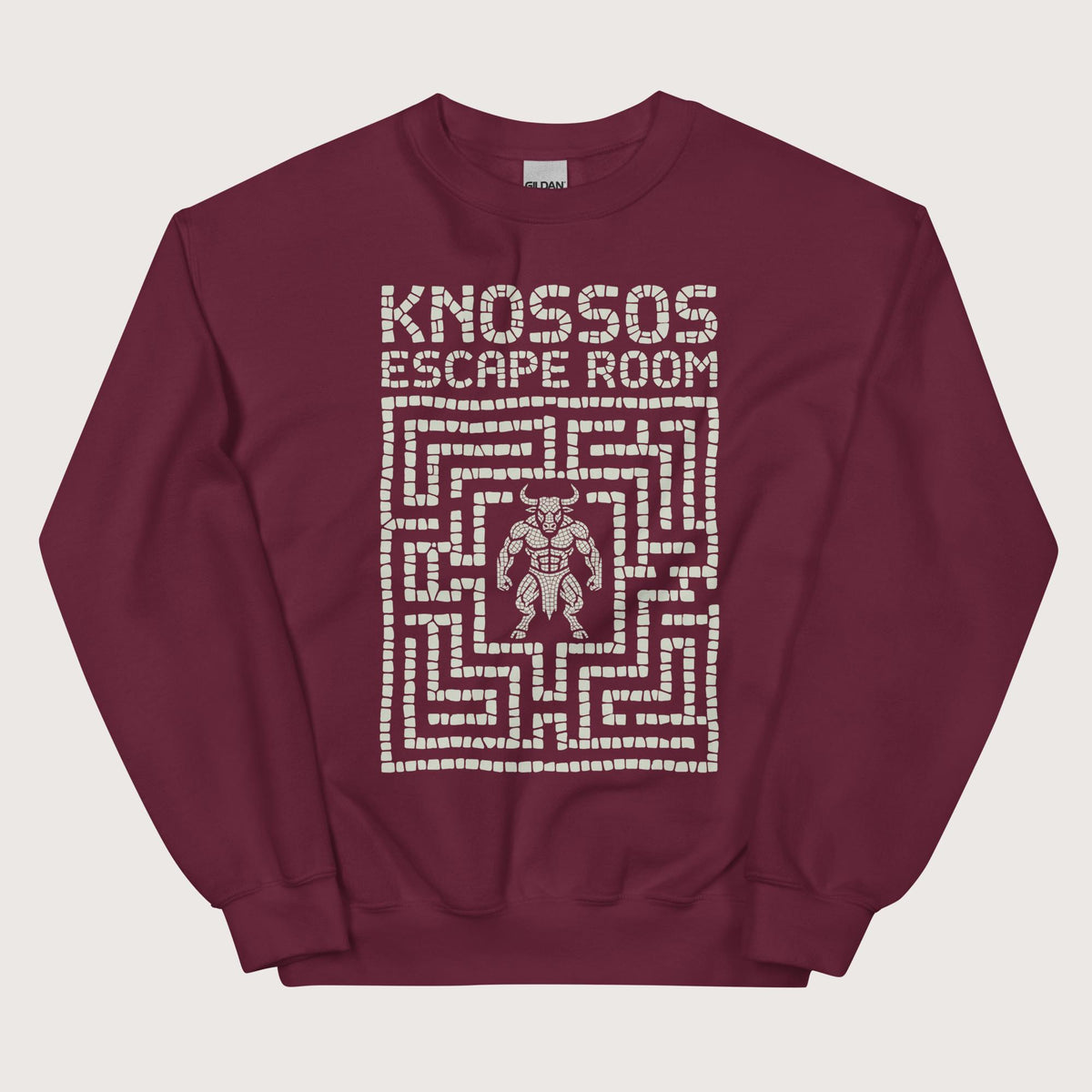 Maroon Knossos Escape Room Sweatshirt - history buff gift by HistoHead