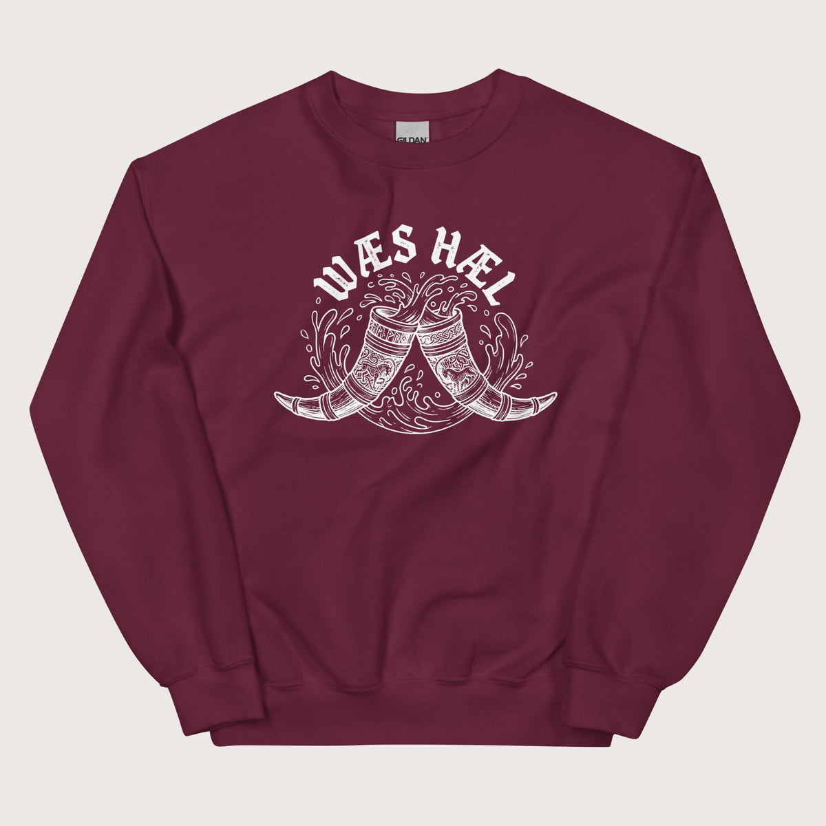 Maroon Wæs Hæl Sweatshirt - history buff gift by HistoHead