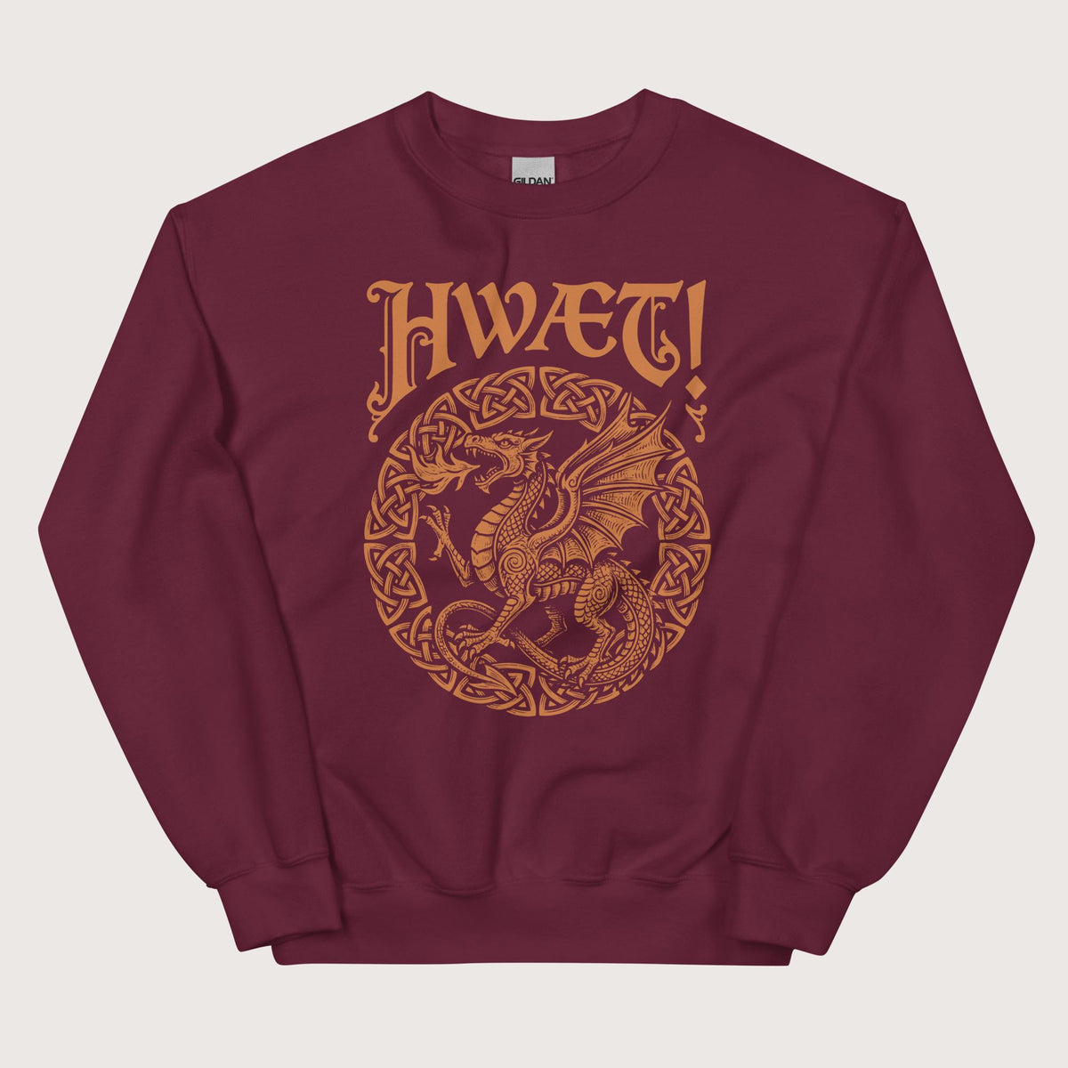 Maroon Hwaet Dragon Sweatshirt - history buff gift by HistoHead