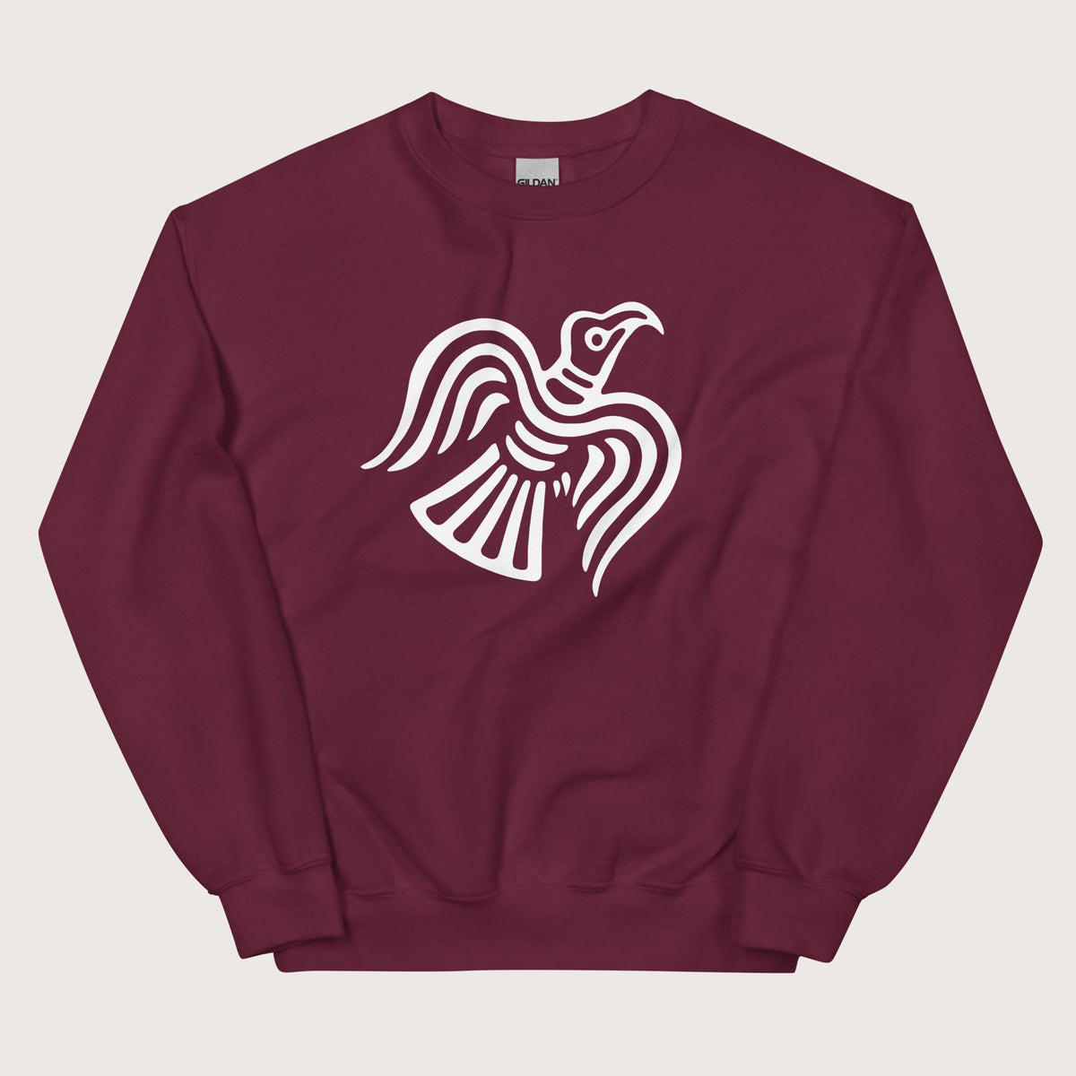 Maroon Viking Raven Symbol Sweatshirt - history buff gift by HistoHead