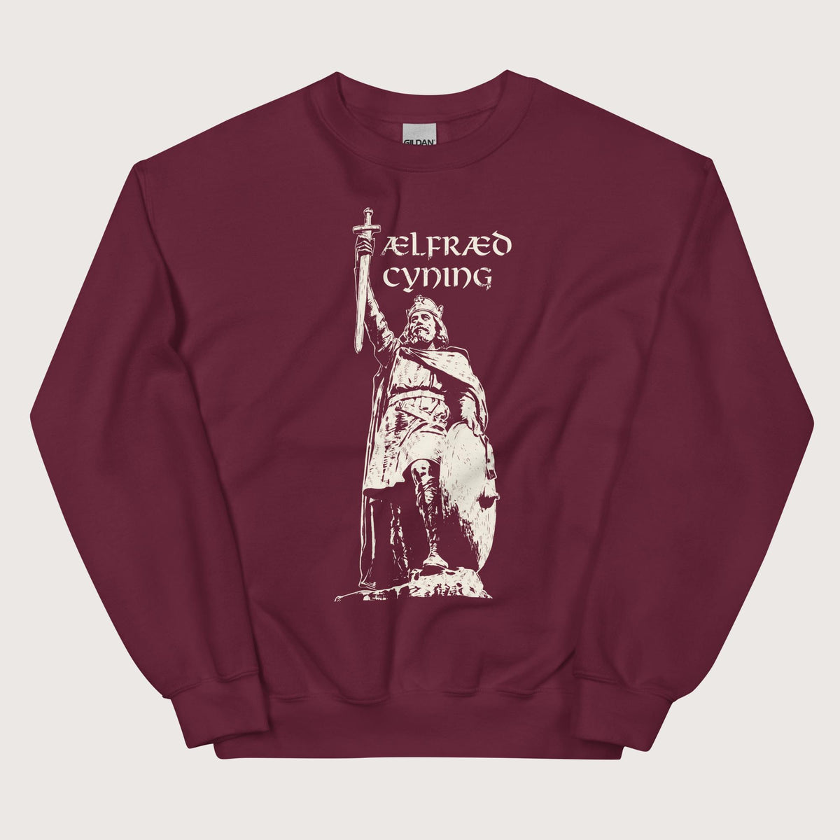 Maroon Alfred the Great Sweatshirt - history buff gift by HistoHead