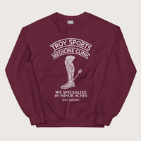 Maroon Troy Sports Medicine Clinic Sweatshirt - history buff gift by HistoHead
