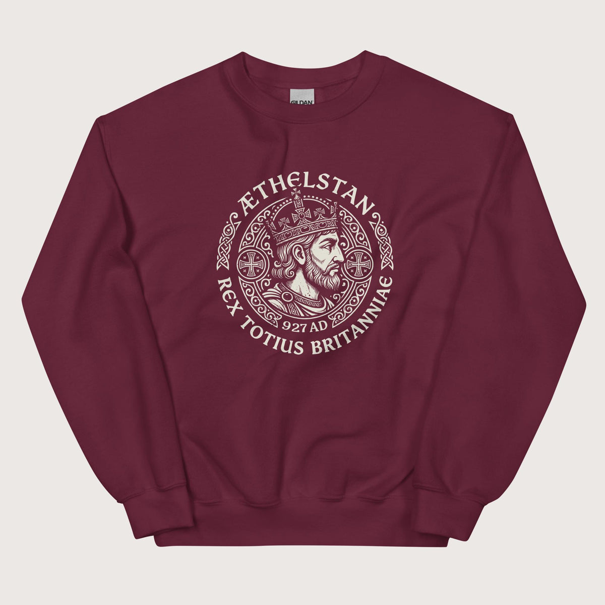 Maroon Æthelstan King of All Britain Sweatshirt - history buff gift by HistoHead