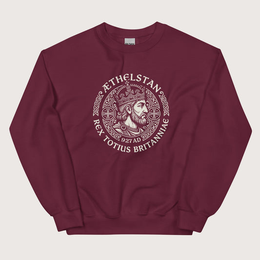 Maroon Æthelstan King of All Britain Sweatshirt - history buff gift by HistoHead