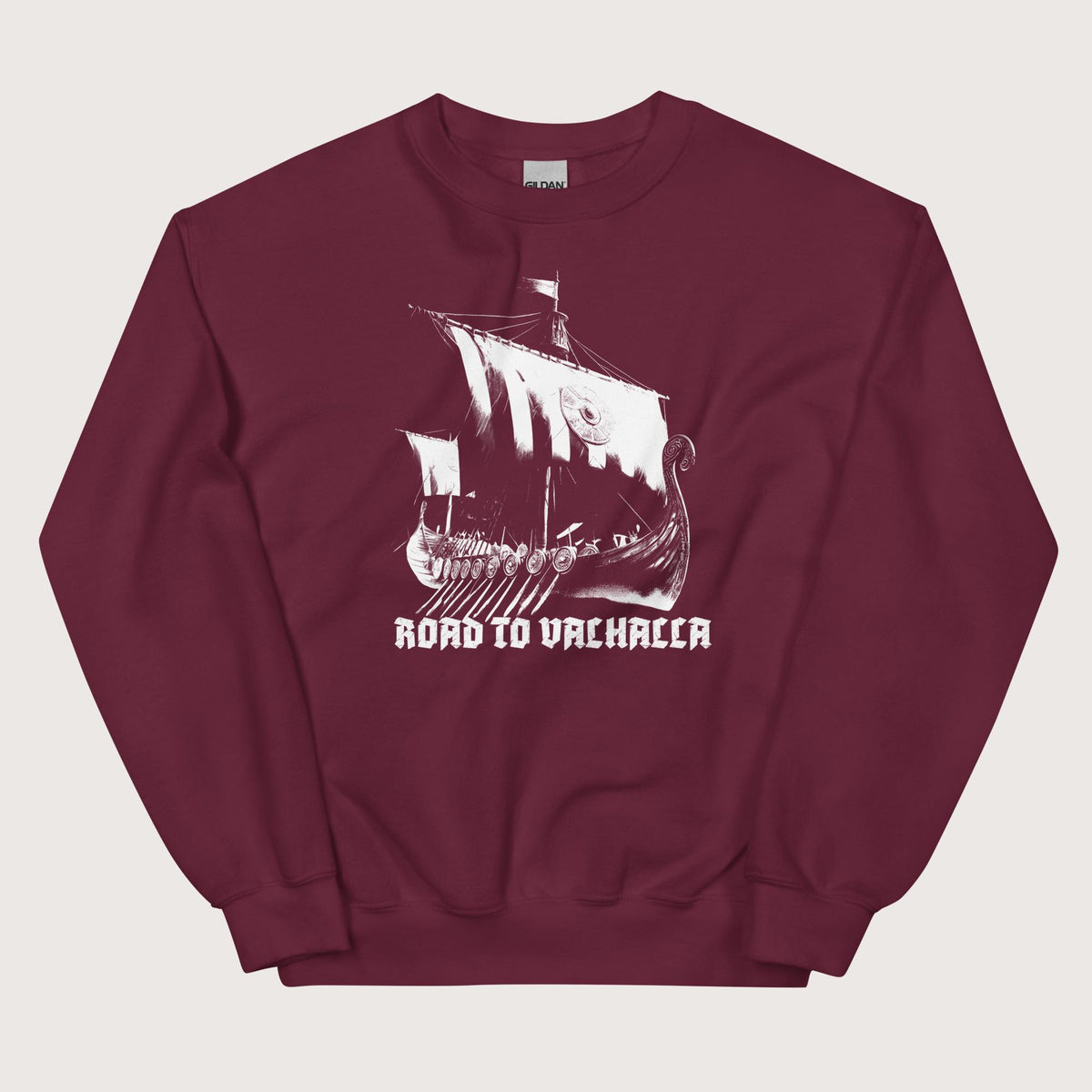 Maroon Road to Valhalla Sweatshirt - history buff gift by HistoHead