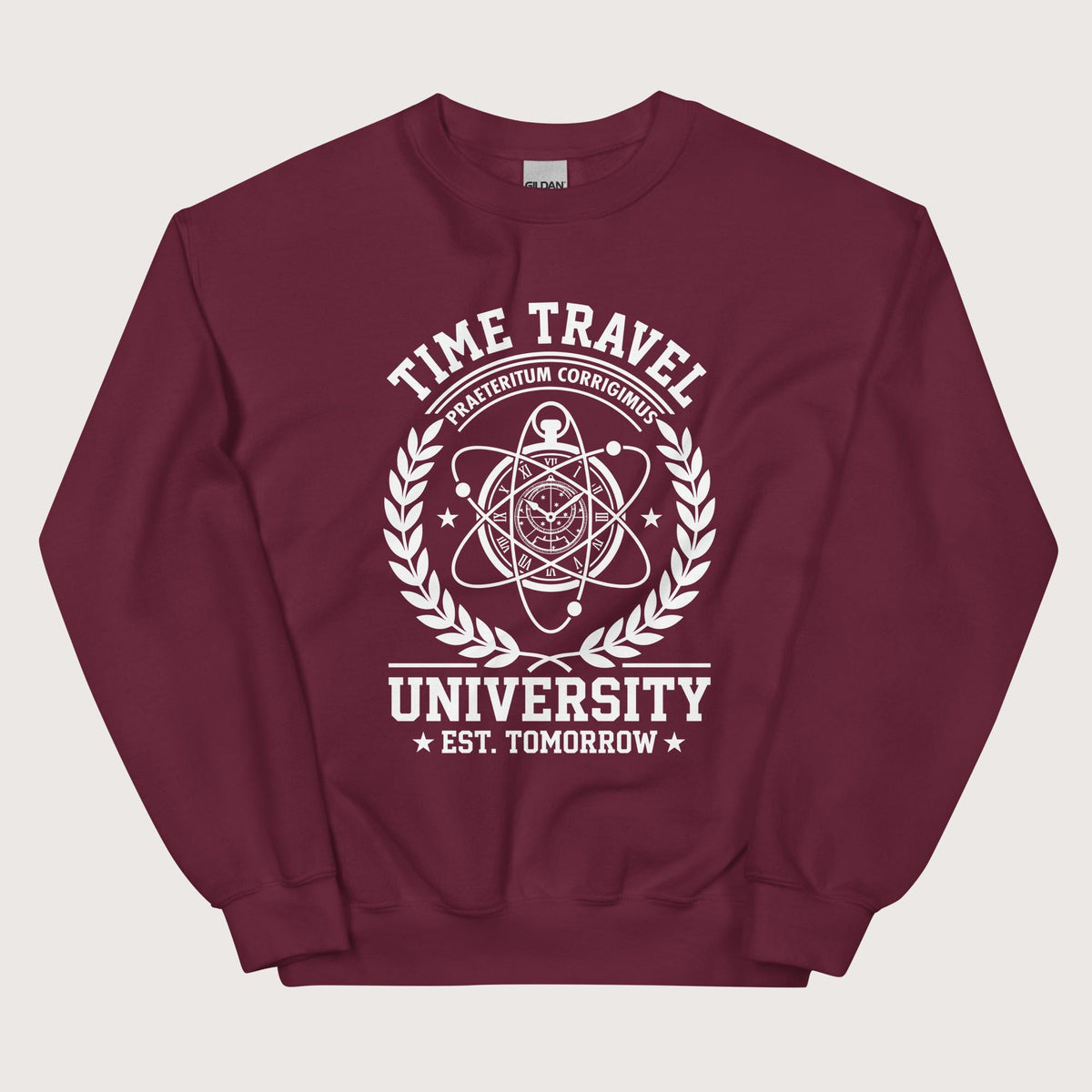 Maroon Time Travel University Sweatshirt - history buff gift by HistoHead