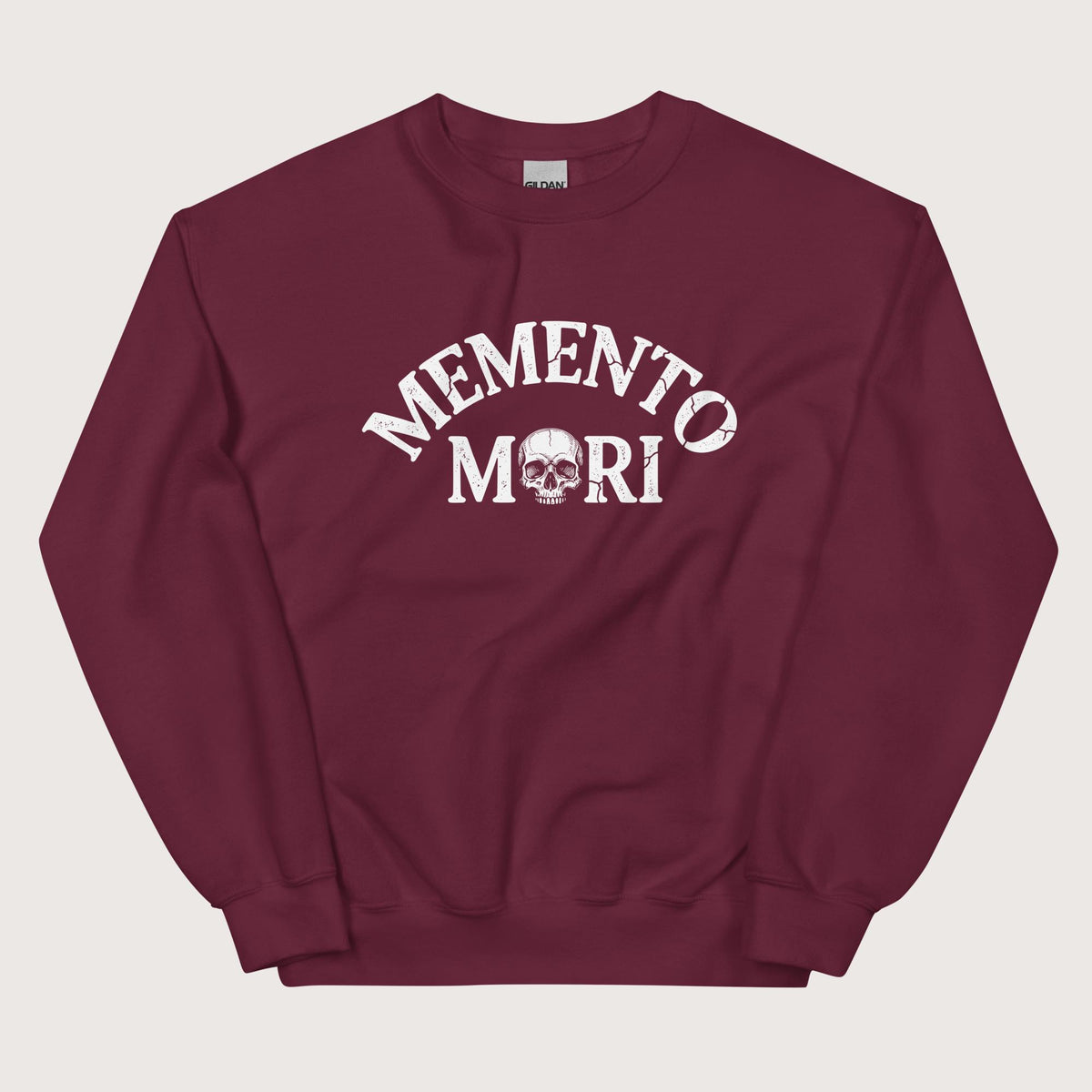 Maroon Memento Mori Sweatshirt - history buff gift by HistoHead