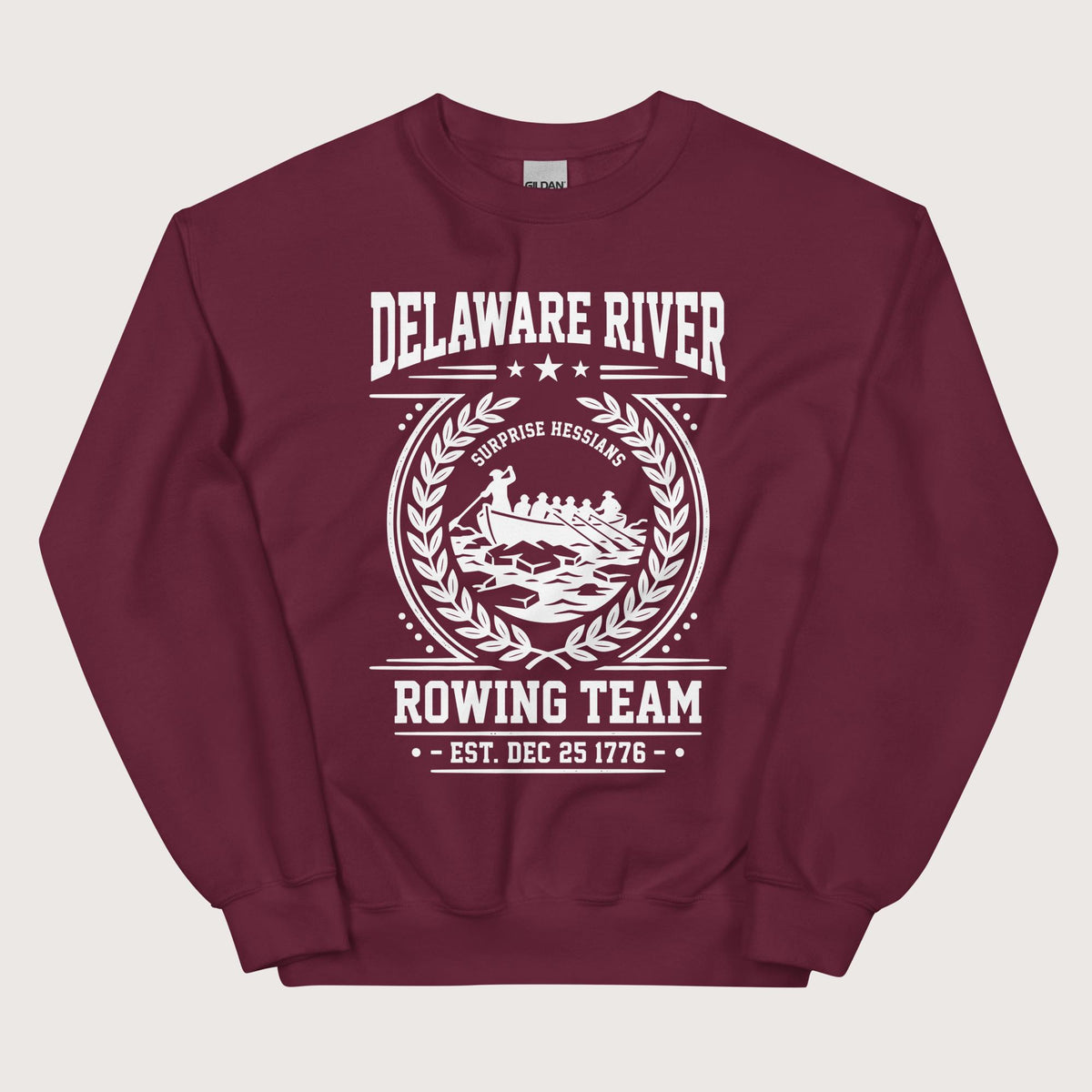 Maroon Delaware River Rowing Team Sweatshirt - history buff gift by HistoHead