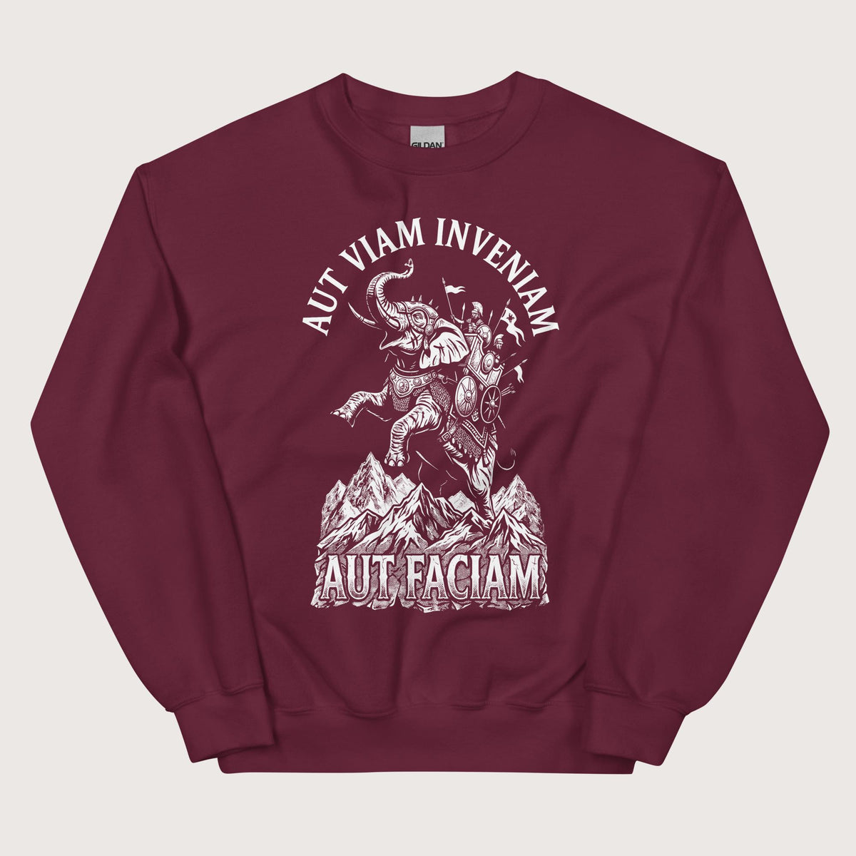 Maroon Aut Viam Inveniam Hannibal Quote Sweatshirt - history buff gift by HistoHead