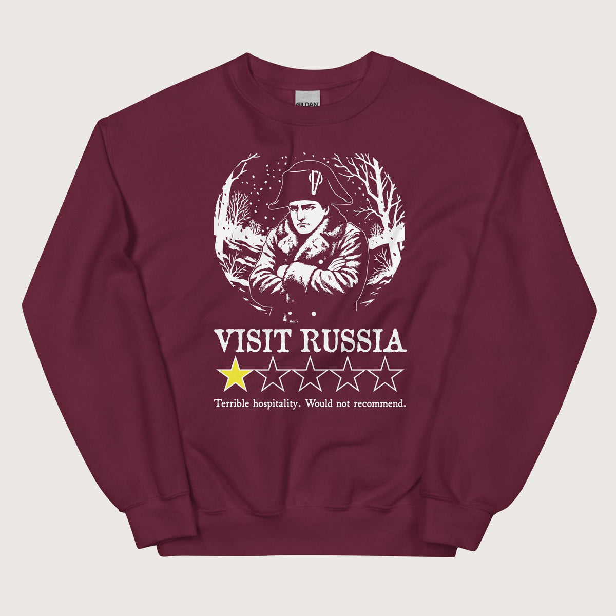 Maroon Napoleon Visit Russia Review Sweatshirt - history buff gift by HistoHead