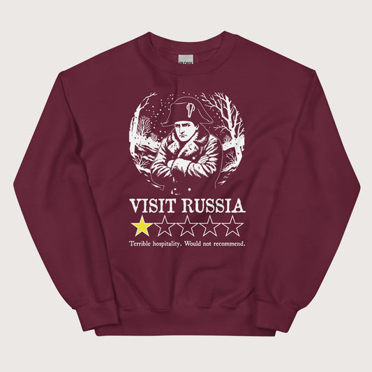 Maroon Napoleon Visit Russia Review Sweatshirt - history buff gift by HistoHead
