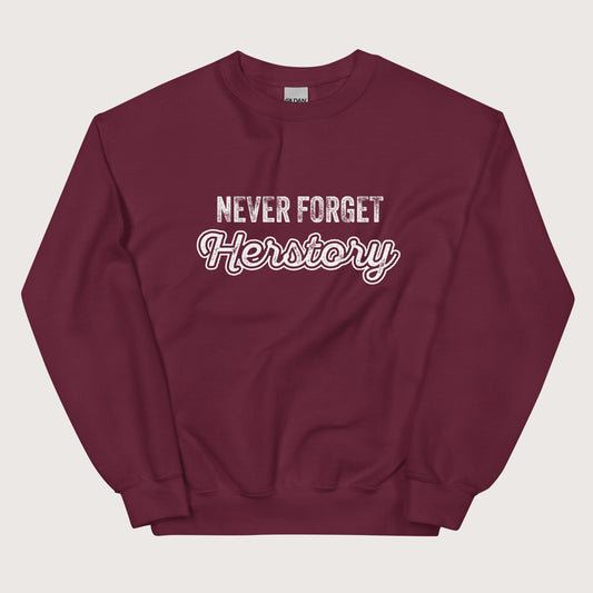 Maroon Herstory Sweatshirt - history buff gift by HistoHead