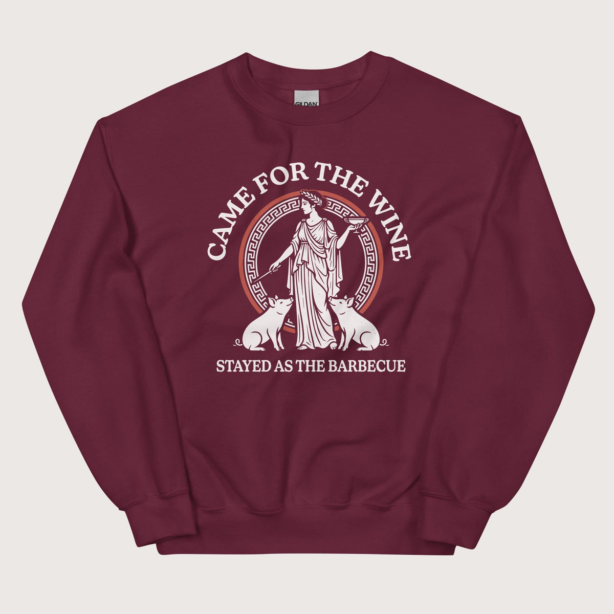 Maroon Circe Barbecue Sweatshirt - history buff gift by HistoHead