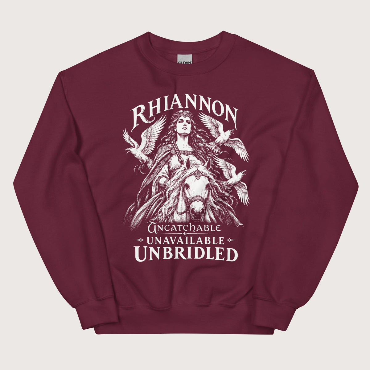 Maroon Rhiannon Uncatchable Unavailable Unbridled Sweatshirt - history buff gift by HistoHead