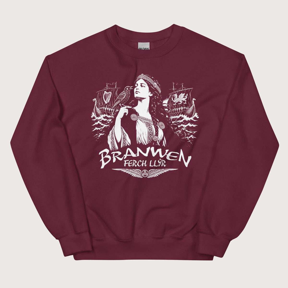 Maroon Branwen ferch Llŷr Sweatshirt - history buff gift by HistoHead
