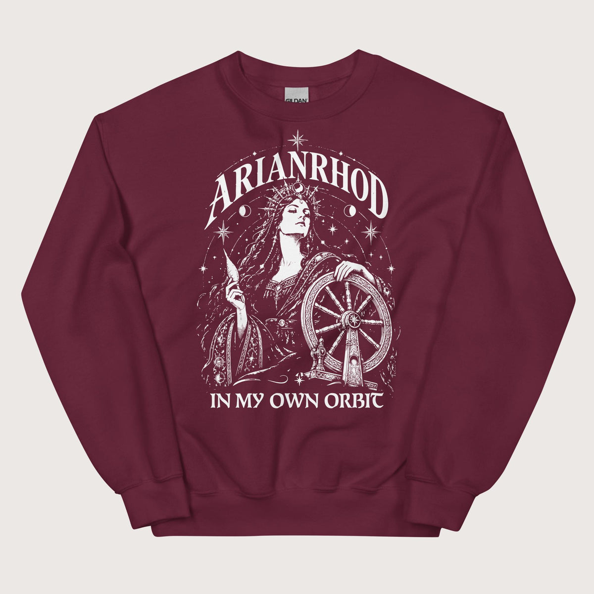 Maroon Arianrhod In My Own Orbit Sweatshirt - history buff gift by HistoHead