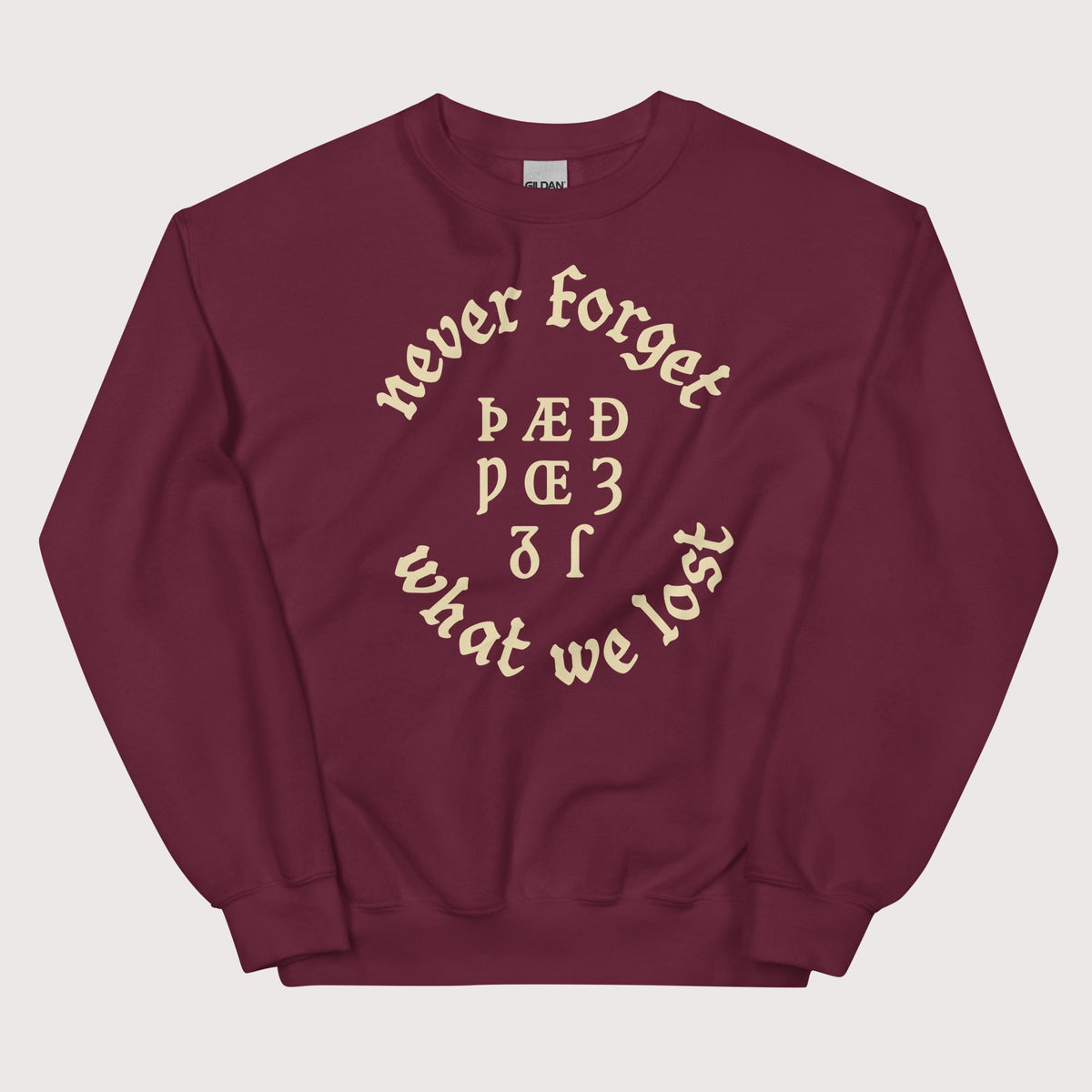 Maroon Never Forget Lost Letters Sweatshirt - history buff gift by HistoHead