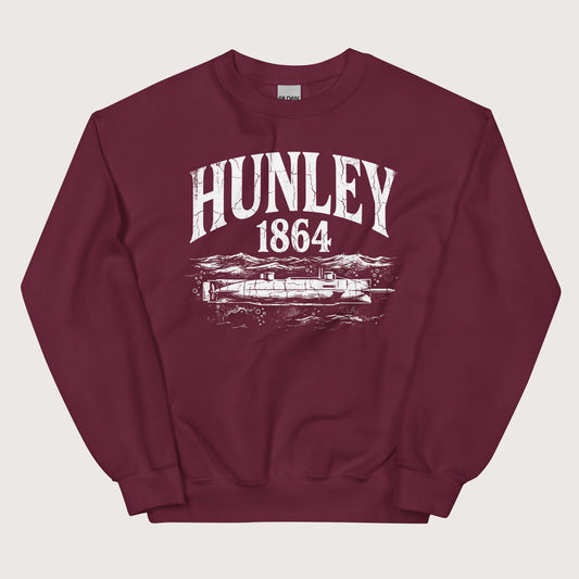 Maroon Hunley Submarine Sweatshirt - history buff gift by HistoHead