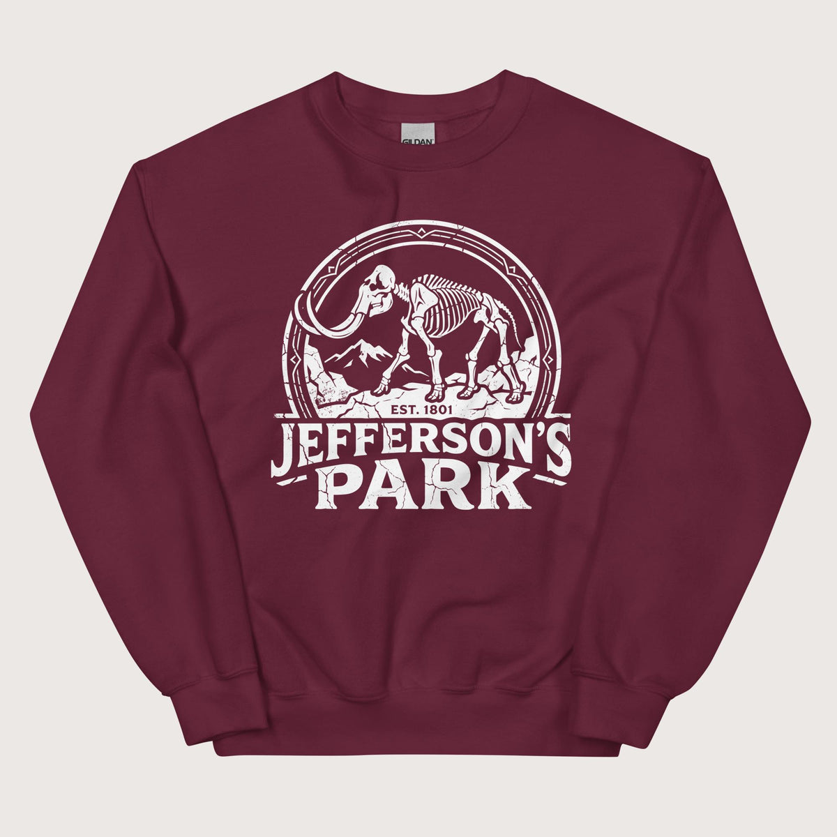 Maroon Jefferson's Park Sweatshirt - history buff gift by HistoHead