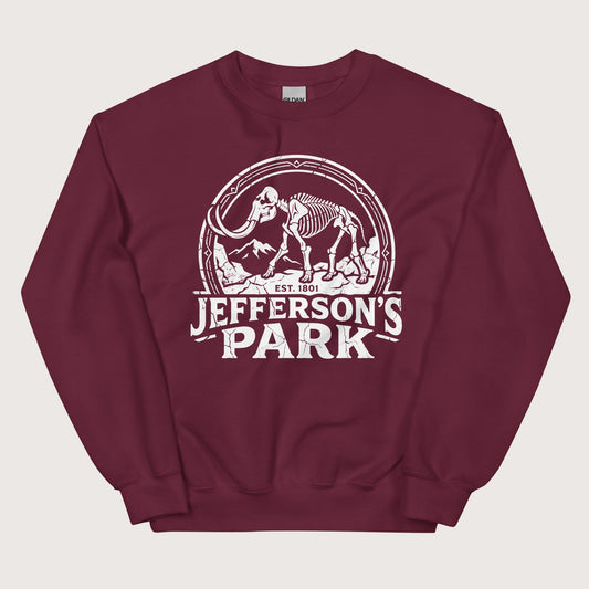 Maroon Jefferson's Park Sweatshirt - history buff gift by HistoHead