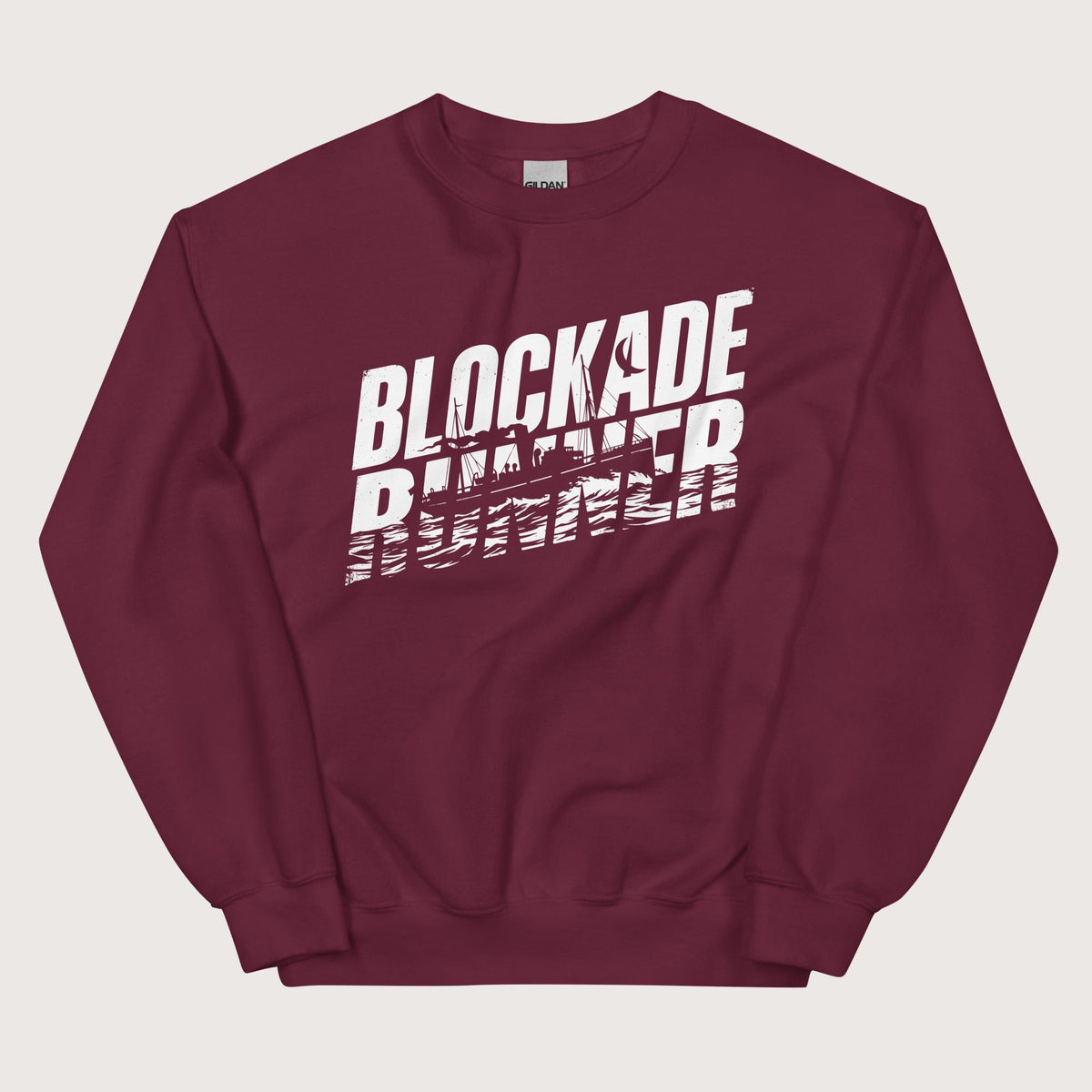 Maroon Blockade Runner Sweatshirt - history buff gift by HistoHead