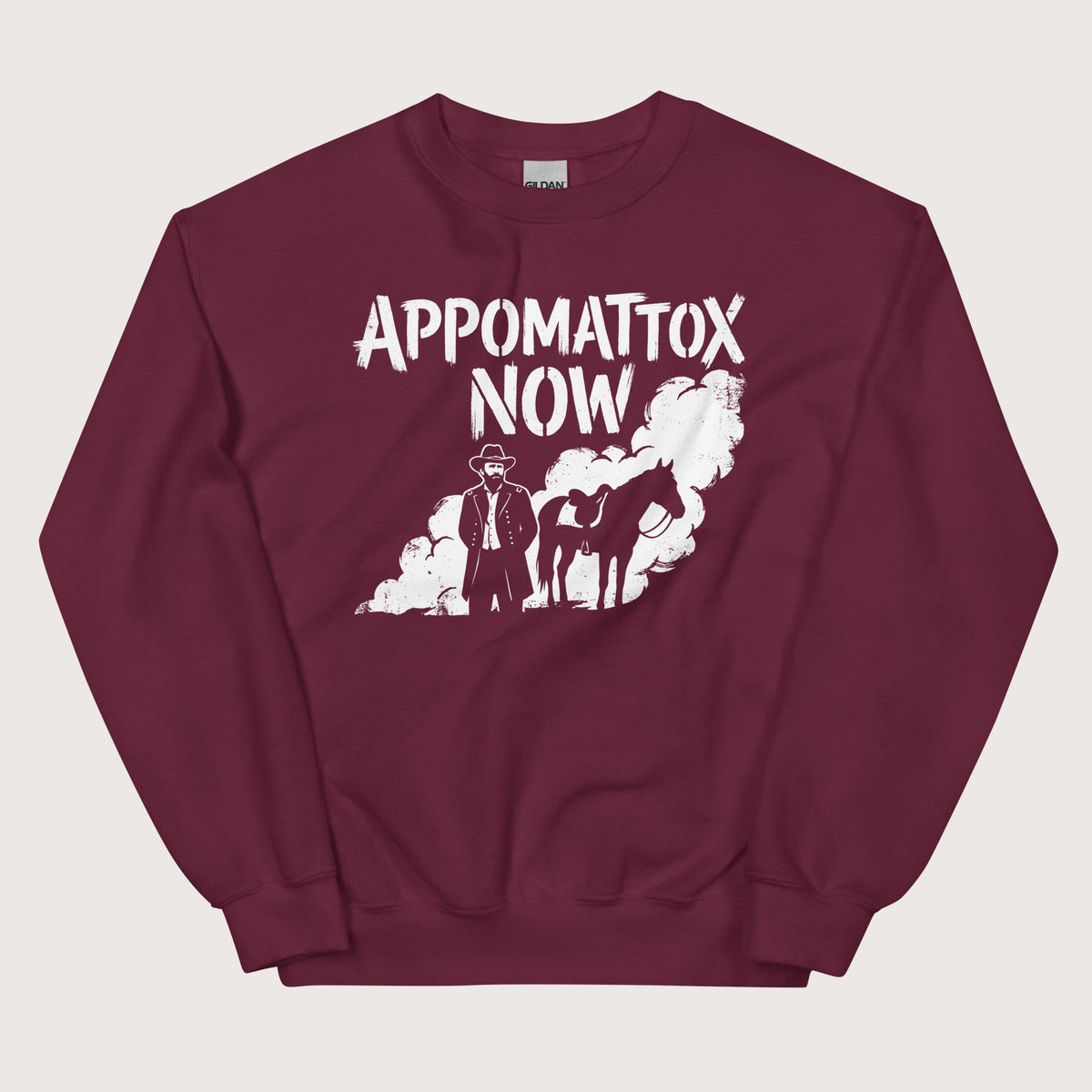 Maroon Appomattox Now Sweatshirt - history buff gift by HistoHead