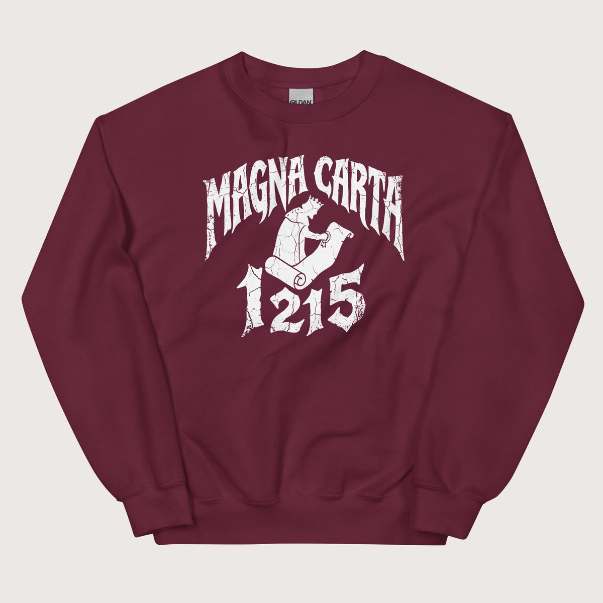 Maroon Magna Carta 1215 Sweatshirt - history buff gift by HistoHead