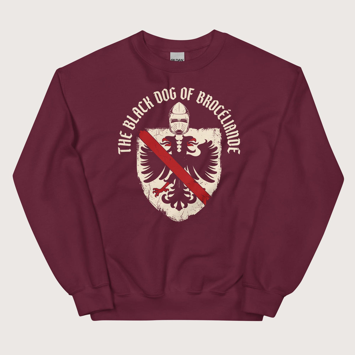 Maroon Du Guesclin The Black Dog of Brocéliande Sweatshirt - history buff gift by HistoHead
