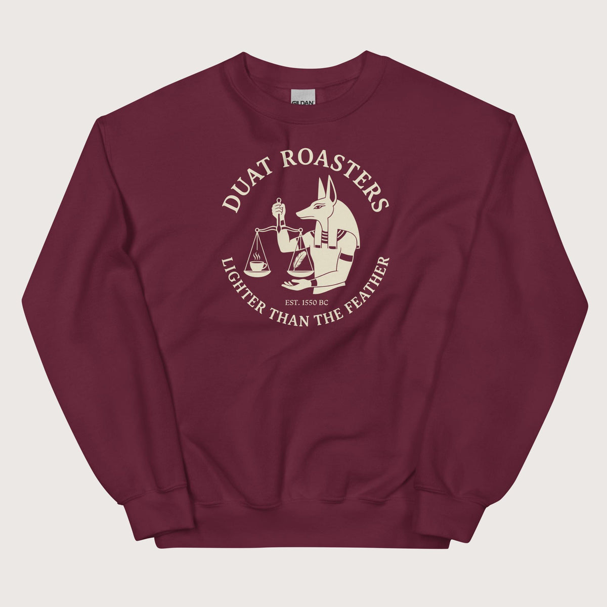 Maroon Duat Roasters Sweatshirt - history buff gift by HistoHead