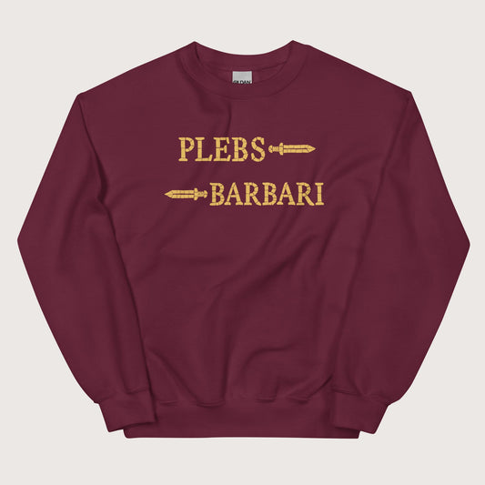 Maroon Mosaic Plebs or Barbari Sweatshirt - history buff gift by HistoHead
